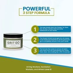 Brand new ???? Grit Go | Mineral Infused Heavy-Duty Mechanics Hand Paste Soap | Removes Grease, Paint, Tar, Oil, Stains, Odors & MORE | 12 Fl Oz | Over 125 Washes, 417 ✨ -ZeroR-shop 410HjWvEYrL