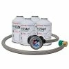 Coupon ???? ZeroR® Top Off Kit #4 - Genuine 8oz HFO-R1234YF Refrigerant (4 Cans) & 36" Premium Steel Braided Hose HD Can Tap With Gauge ???? -ZeroR-shop 41OhE02o6QS