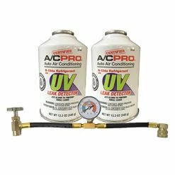 Brand new ???? ZeroR R134a_with UV Dye AC Refrigerant_ Top-Off Kit For MVAC Use. Two 12.3oz Self-Sealing Container And A R134A Can Tap With Gauge ????