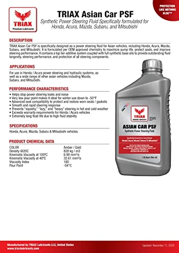 Buy ???? Asian Car PSF, Synthetic Power Steering Fluid, Compatible With Honda, Acura, Mazda, Subaru, And Mitsubishi, OEM Grade, Fill For Life (2 Quart Pack) ???? 6 Buy ???? Asian Car PSF, Synthetic Power Steering Fluid, Compatible With Honda, Acura, Mazda, Subaru, And Mitsubishi, OEM Grade, Fill For Life (2 Quart Pack) ???? - Image 4