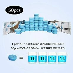 Cheapest ???? 50 Pcs Car Windshield Washer Fluid Concentrate Tablets,Windshield Wiper Fluid,1 Pack Makes 52.5 Gallons,1 Piece Makes 1.05 Gallons(Winter: Use With De-icer Or Methanol) ???? -ZeroR-shop 51zWEoEkjuL